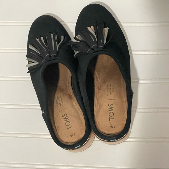 TOMS Black Leila Slip On Heeled Mule 609 - Picture 6 of 10